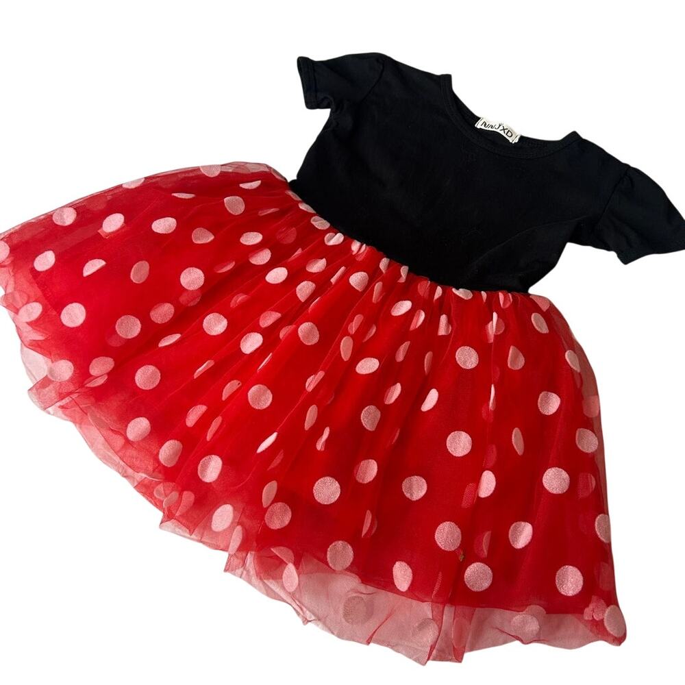 NNJXD girls 12-18 m 20-28 pounds birthday Dress red tutu with white polka dots